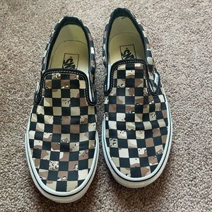 Checkered Vans Slip-ons